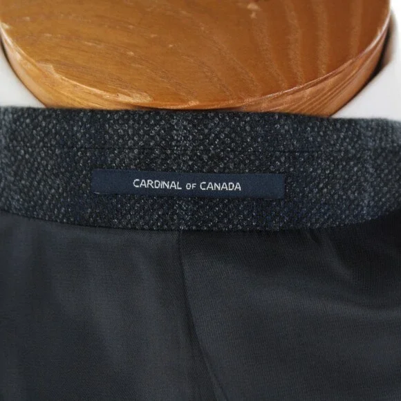 Cardinal of Canada NWT Wool Sport Coat Size 42R US In Gray & Blue Birdseye Plaid